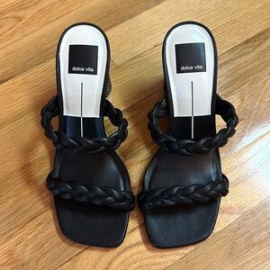 Dolce Vita Braided Block Heels Black Size 6.